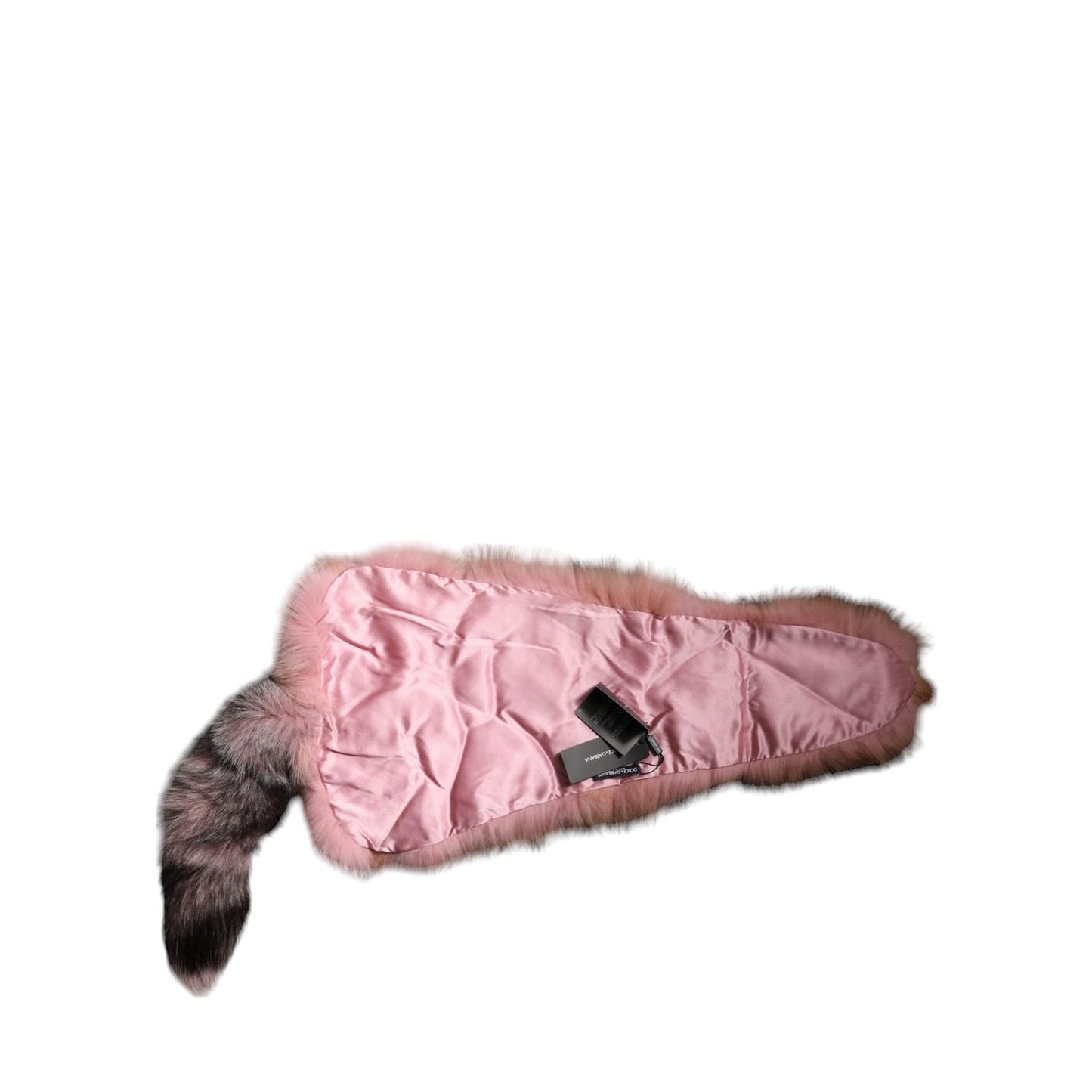 Dolce & Gabbana Pink Frost Fox Fur Neck Warmer Winter Scarf MS7119