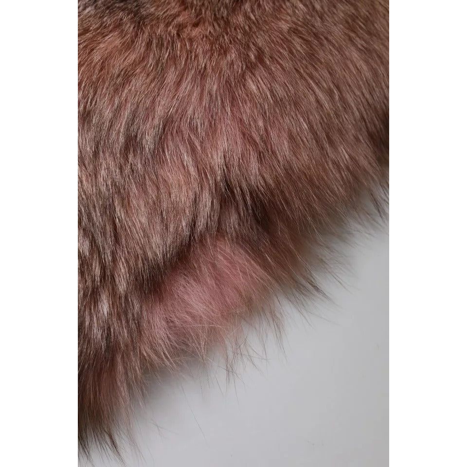 Dolce & Gabbana Pink Frost Fox Fur Neck Warmer Winter Scarf MS7119