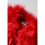 Dolce & Gabbana Red Alpaca Fur Women Neck Warmer Winter Scarf MS7123-40