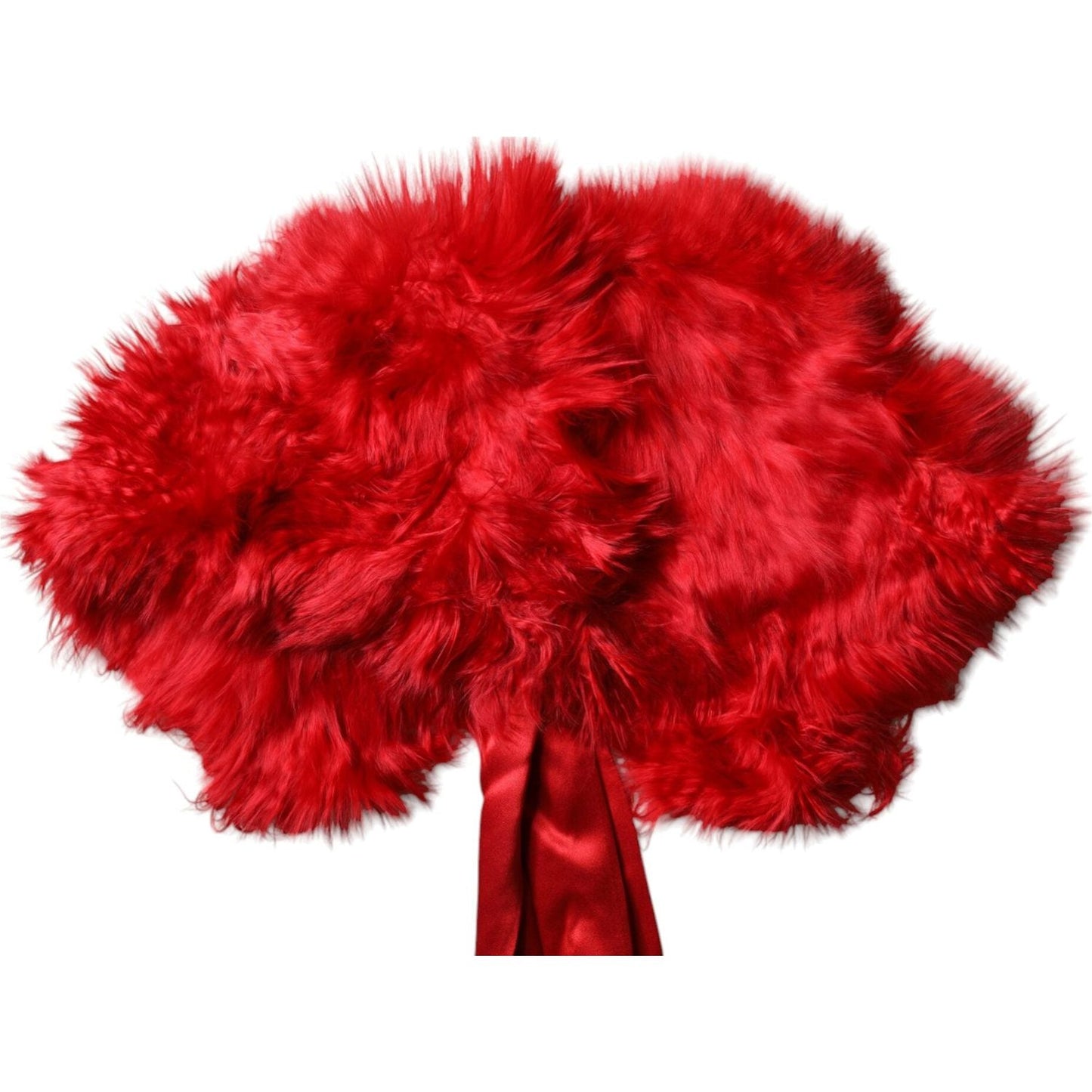 Dolce & Gabbana Red Alpaca Fur Women Neck Warmer Winter Scarf MS7123-40