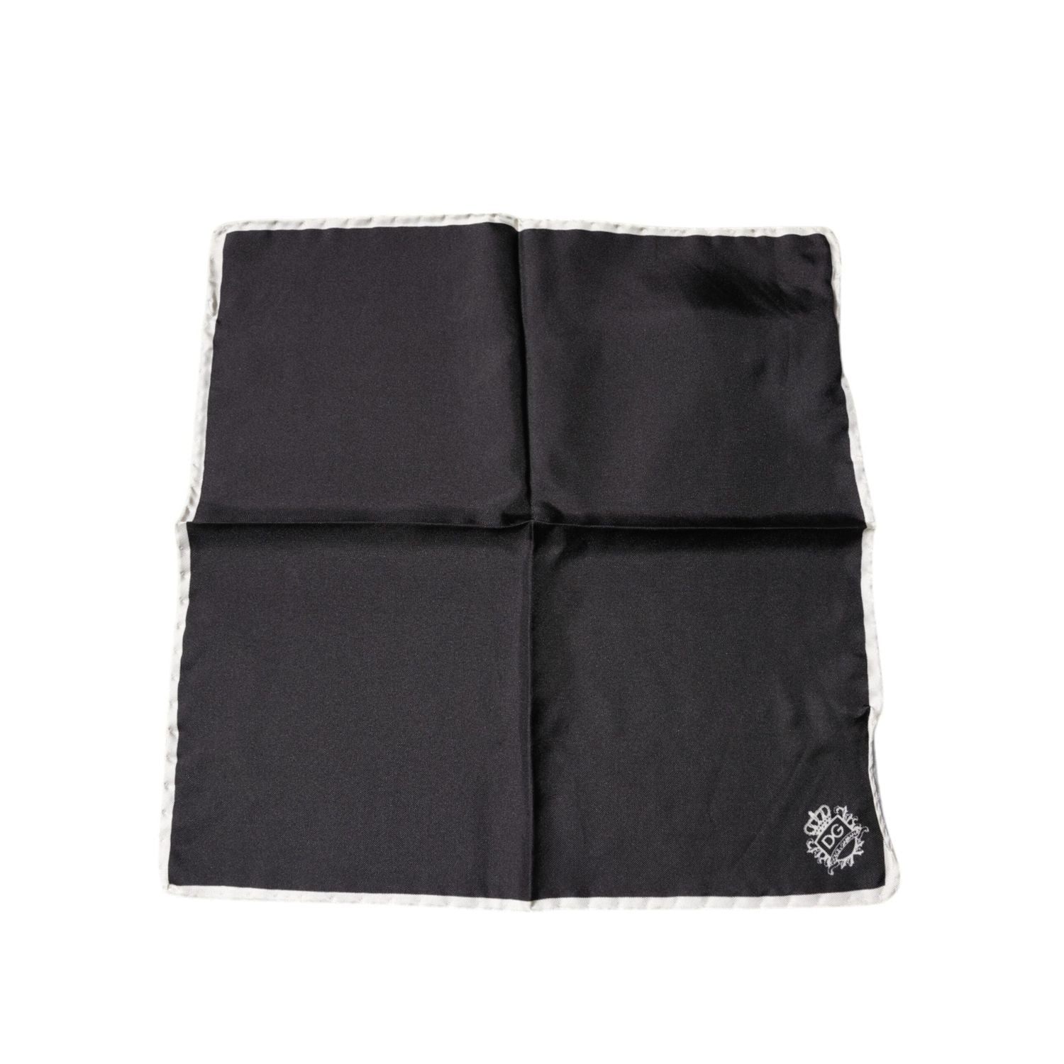 Dolce & Gabbana Black Crown Logo Square Handkerchief Scarf