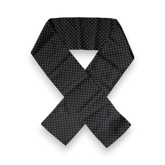 Dolce & Gabbana Black Polka Dots Silk Skinny Neck Wrap Scarf