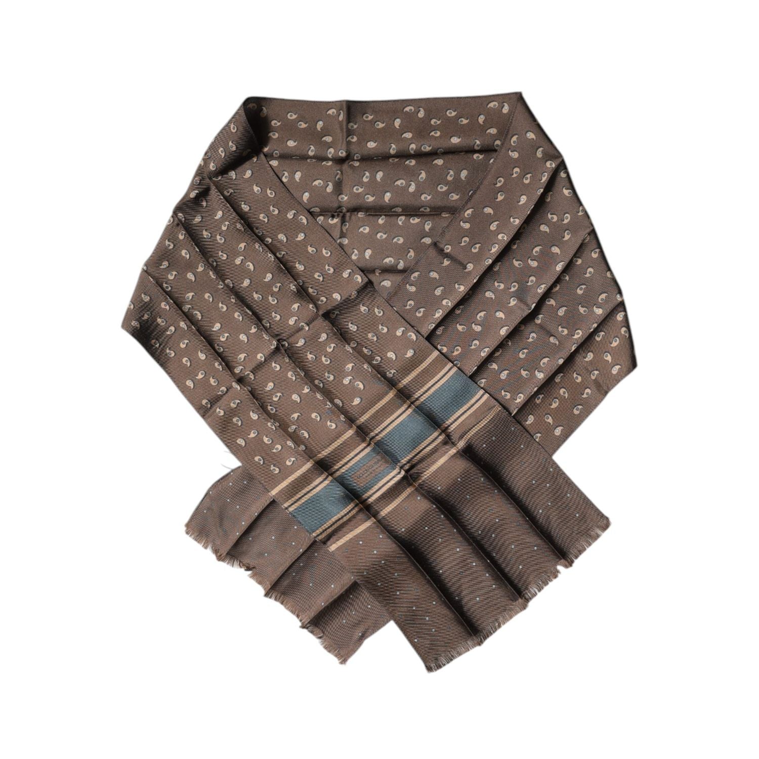 Dolce & Gabbana Brown Fantasy Silk Neck Wrap Shawl Scarf