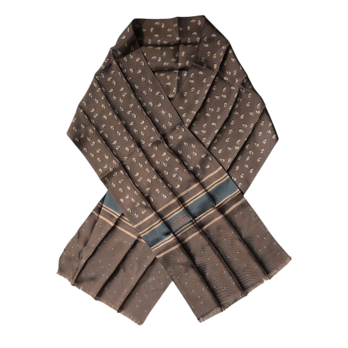 Dolce & Gabbana Brown Fantasy Silk Neck Wrap Shawl Scarf MS7304