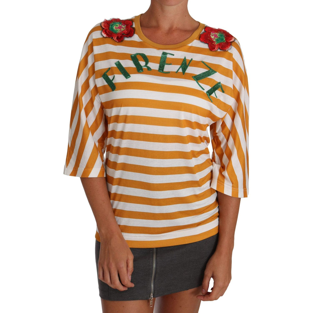 Dolce & Gabbana White Orange FIRENZE Top T-shirt TSH2382-40