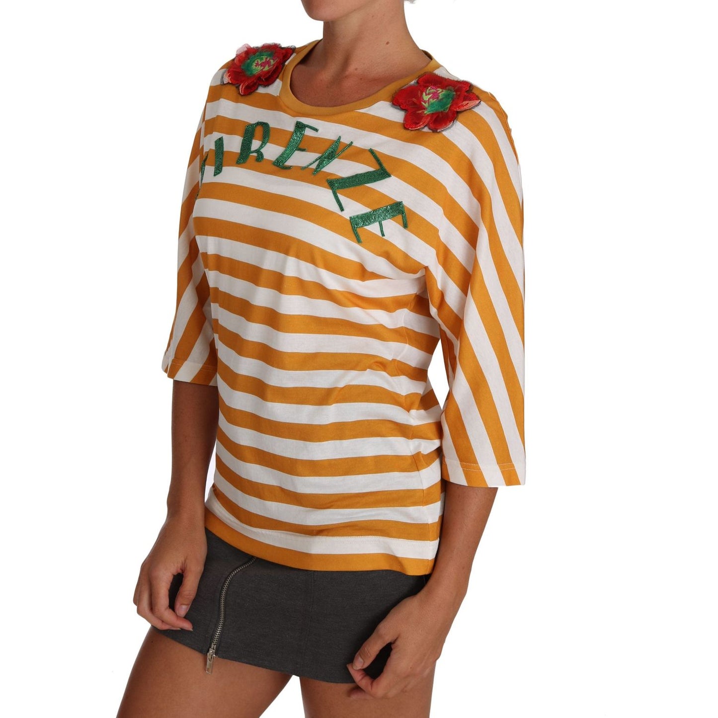 Dolce & Gabbana White Orange FIRENZE Top T-shirt TSH2382-40
