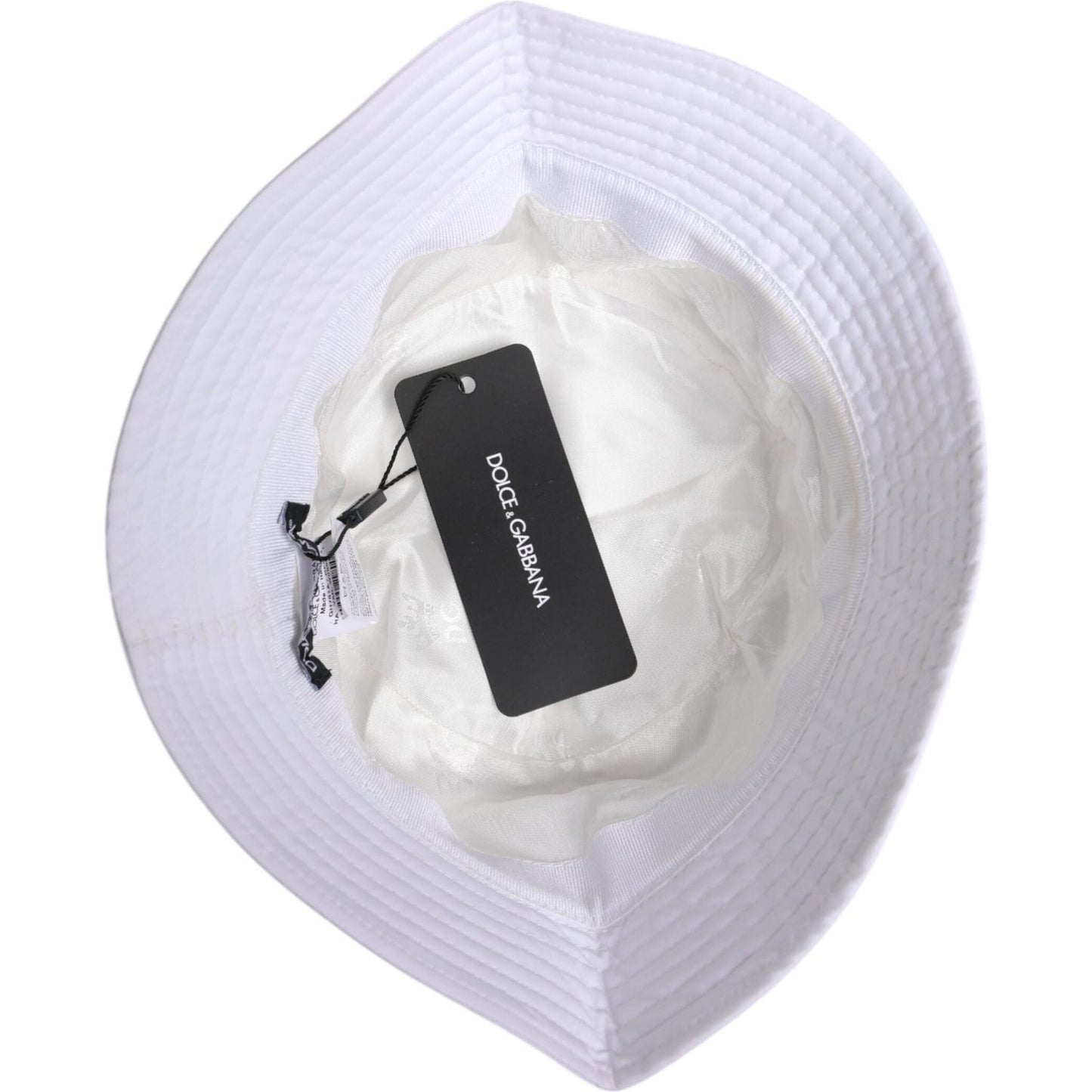 Dolce & Gabbana White Cotton Wide Brim Bucket Hat HAT9779-59