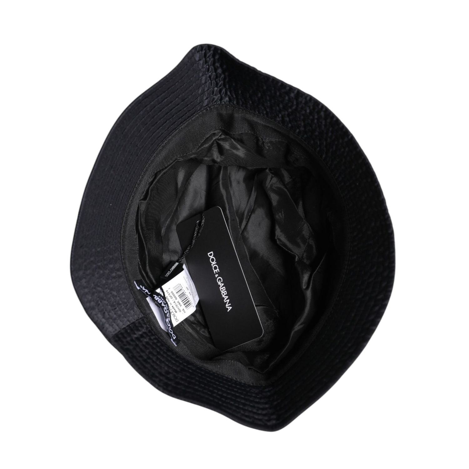 Dolce & Gabbana Black Cotton Wide Brim Bucket Hat