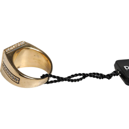 Dolce & Gabbana Gold Tone Sterling Silver 925 Crystals Ring