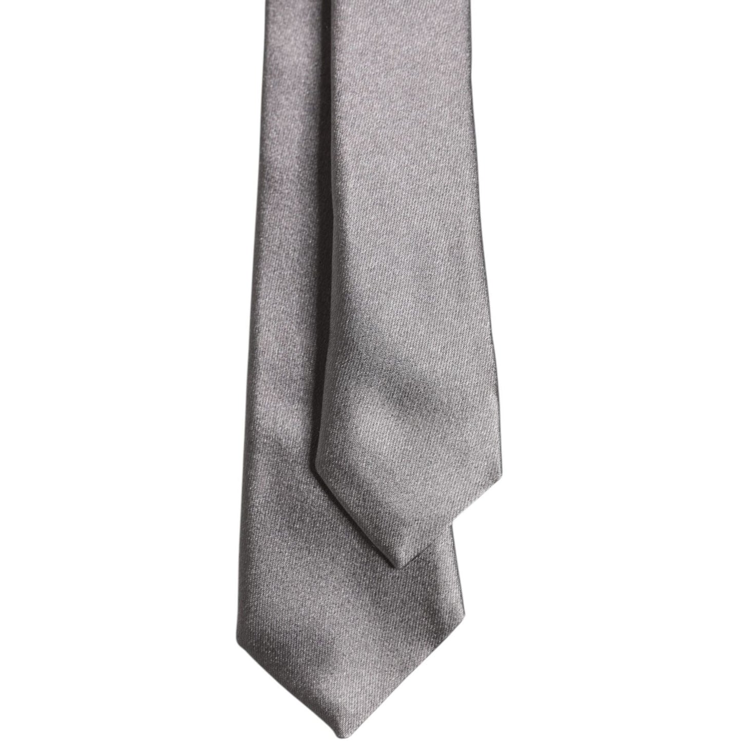 Dolce & Gabbana Metallic Silver Silk Adjustable Necktie Tie KRA3411
