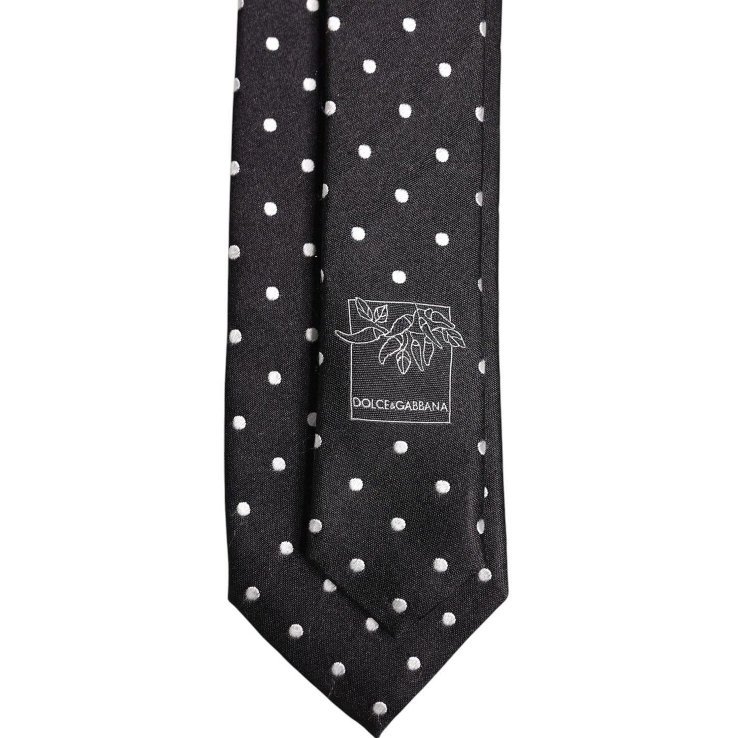 Dolce & Gabbana Black Polka Dots Silk Adjustable Necktie Tie
