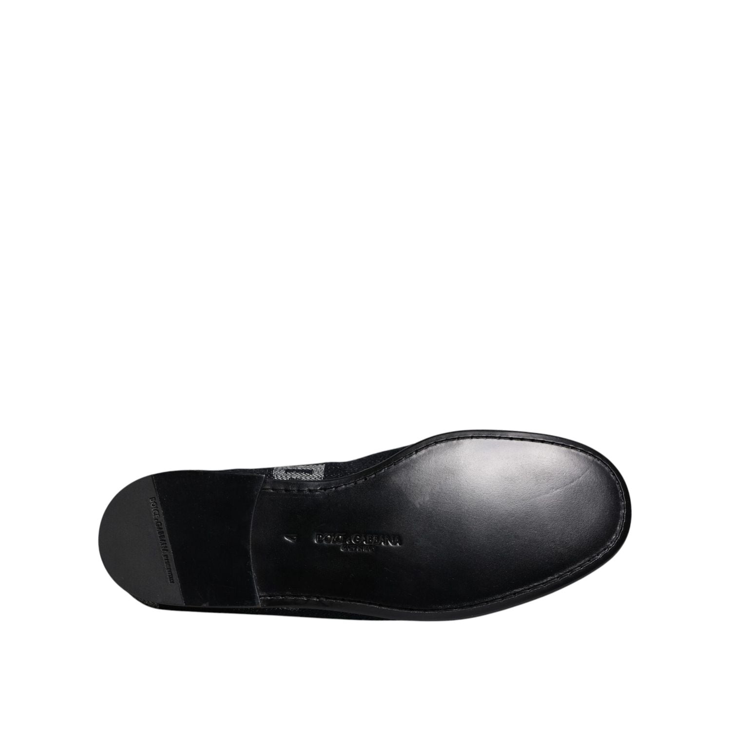 Dolce & Gabbana Black Logo Cotton Loafers Formal Dress Shoes