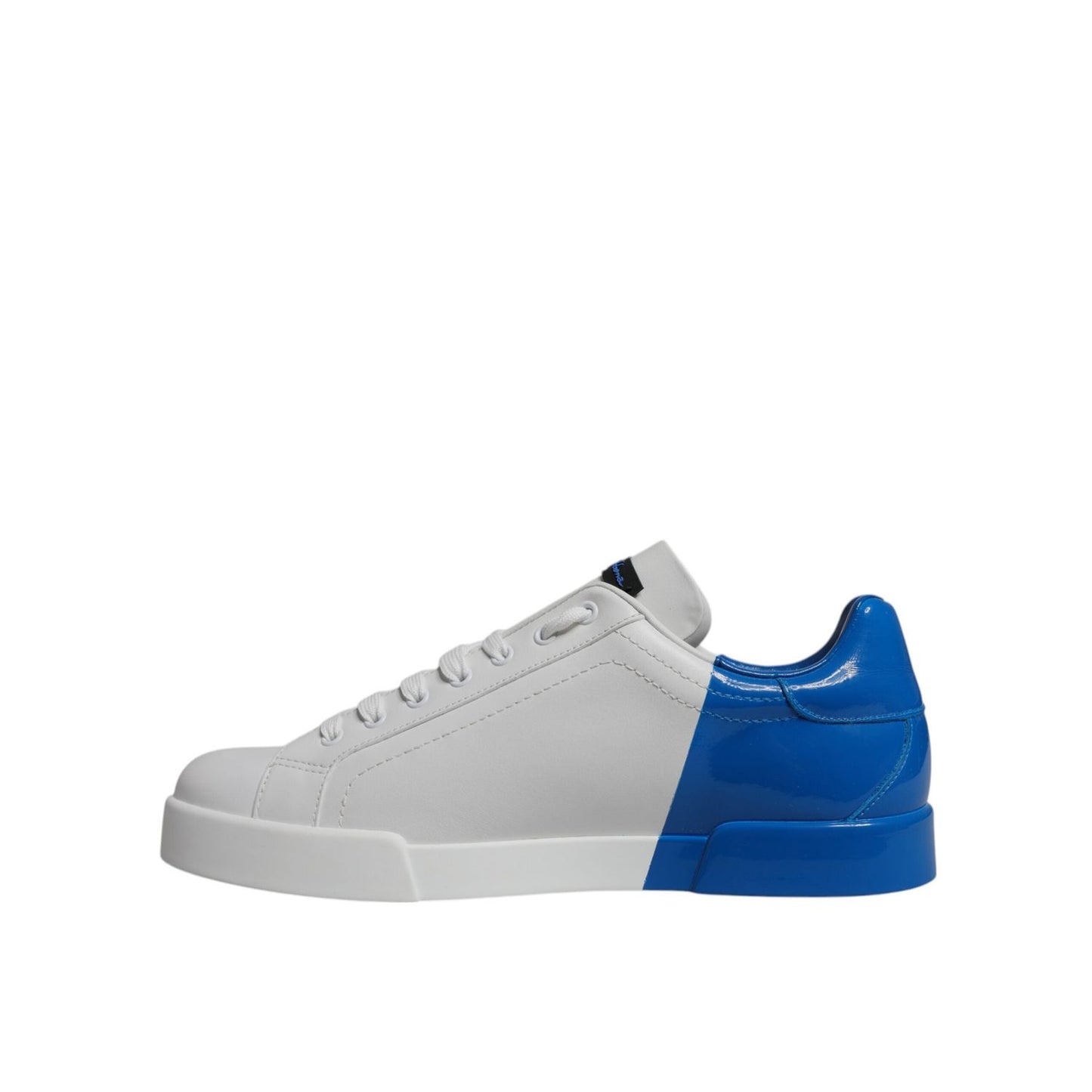 Dolce & Gabbana White Blue Leather Logo Low Top Sneakers Shoes MV7051-41