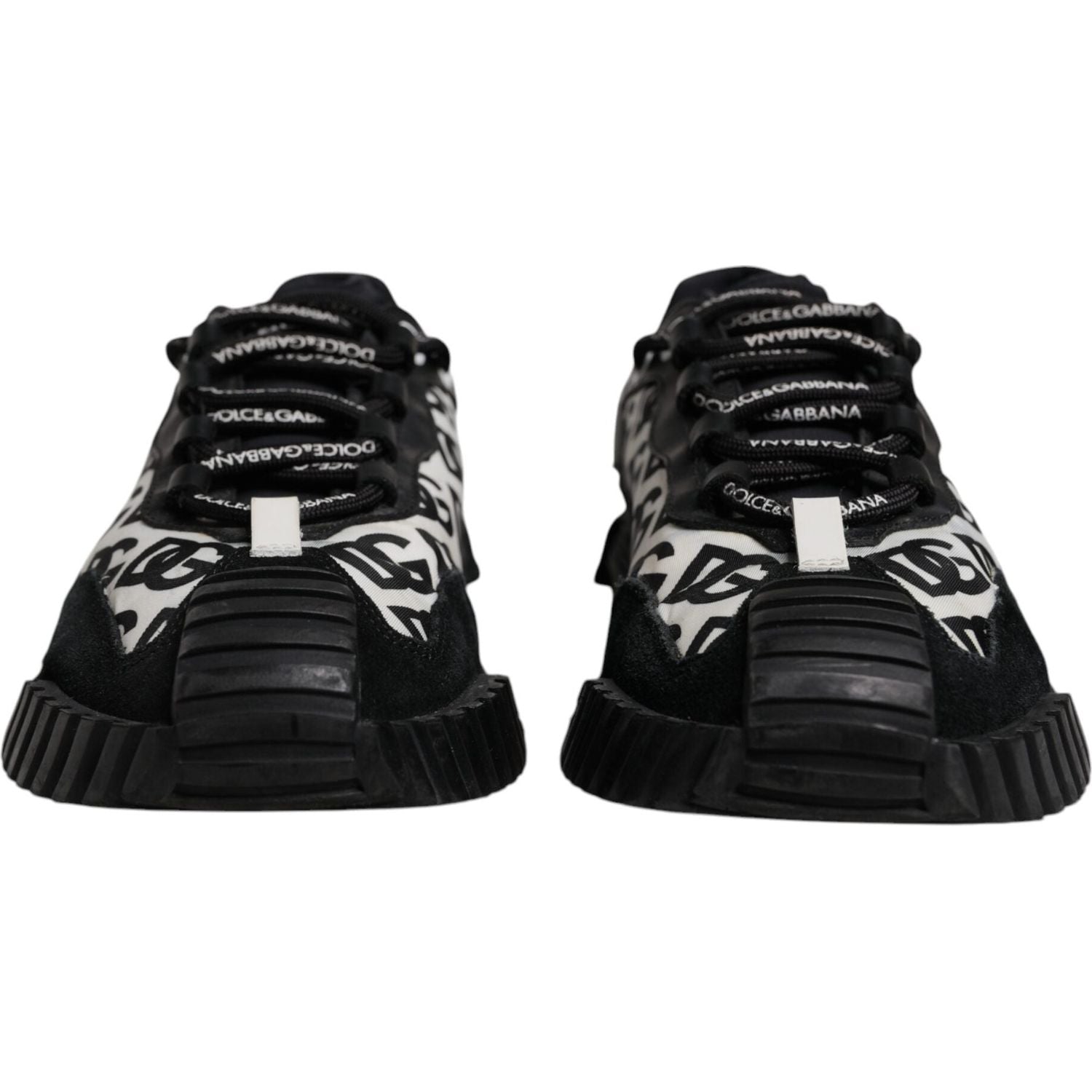 Dolce & Gabbana Black Logo Lace Up Low Top NS1 Sneakers Shoes