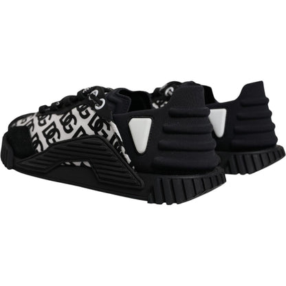 Dolce & Gabbana Black Logo Lace Up Low Top NS1 Sneakers Shoes