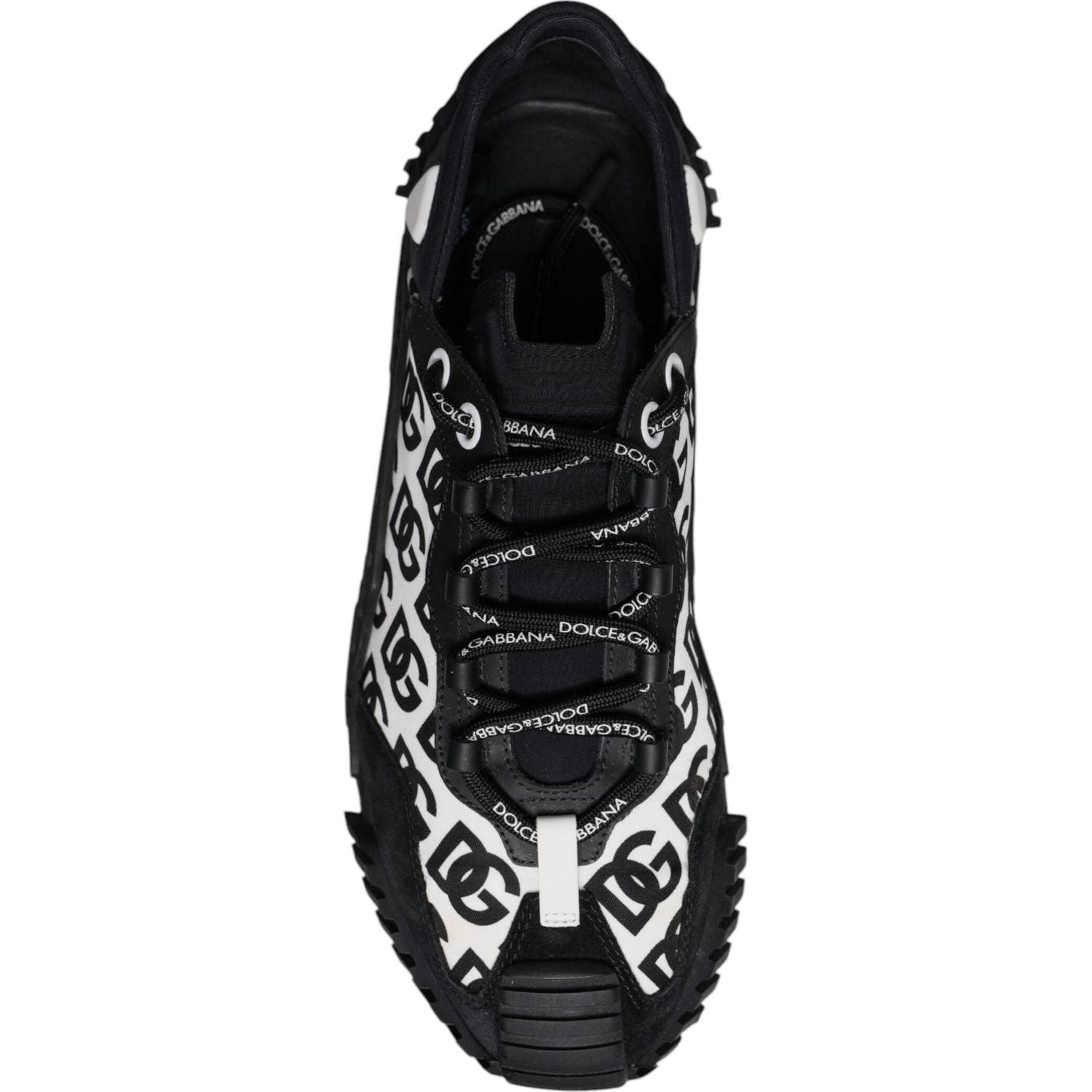 Dolce & Gabbana Black Logo Lace Up Low Top NS1 Sneakers Shoes