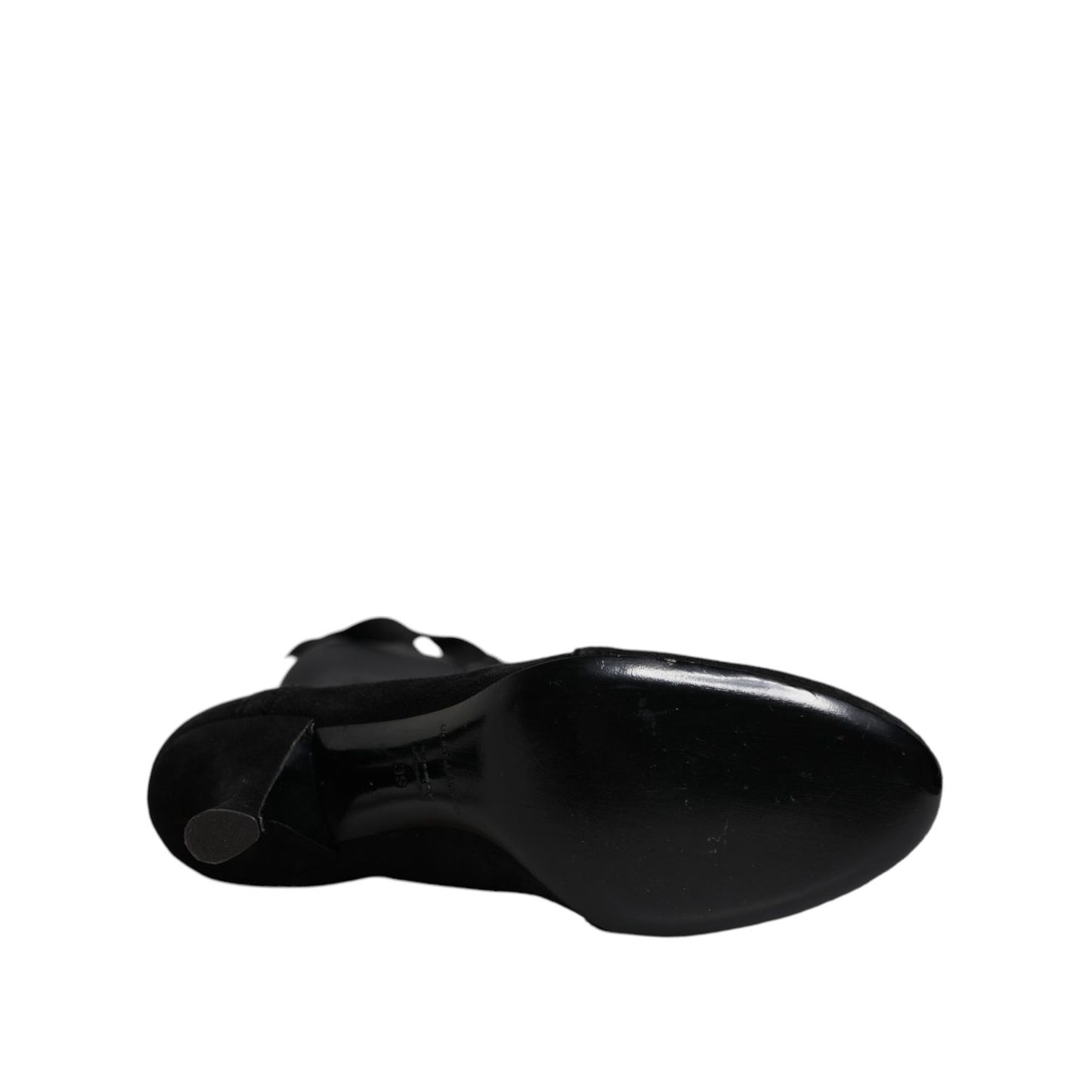 Dolce & Gabbana Black Lace Up Heels High Boots Shoes