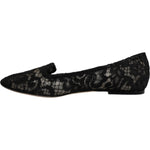 Dolce & Gabbana Black Taormina Lace Slip On Flats Shoes LA12501-40