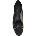 Dolce & Gabbana Black Taormina Lace Slip On Flats Shoes LA12501-40