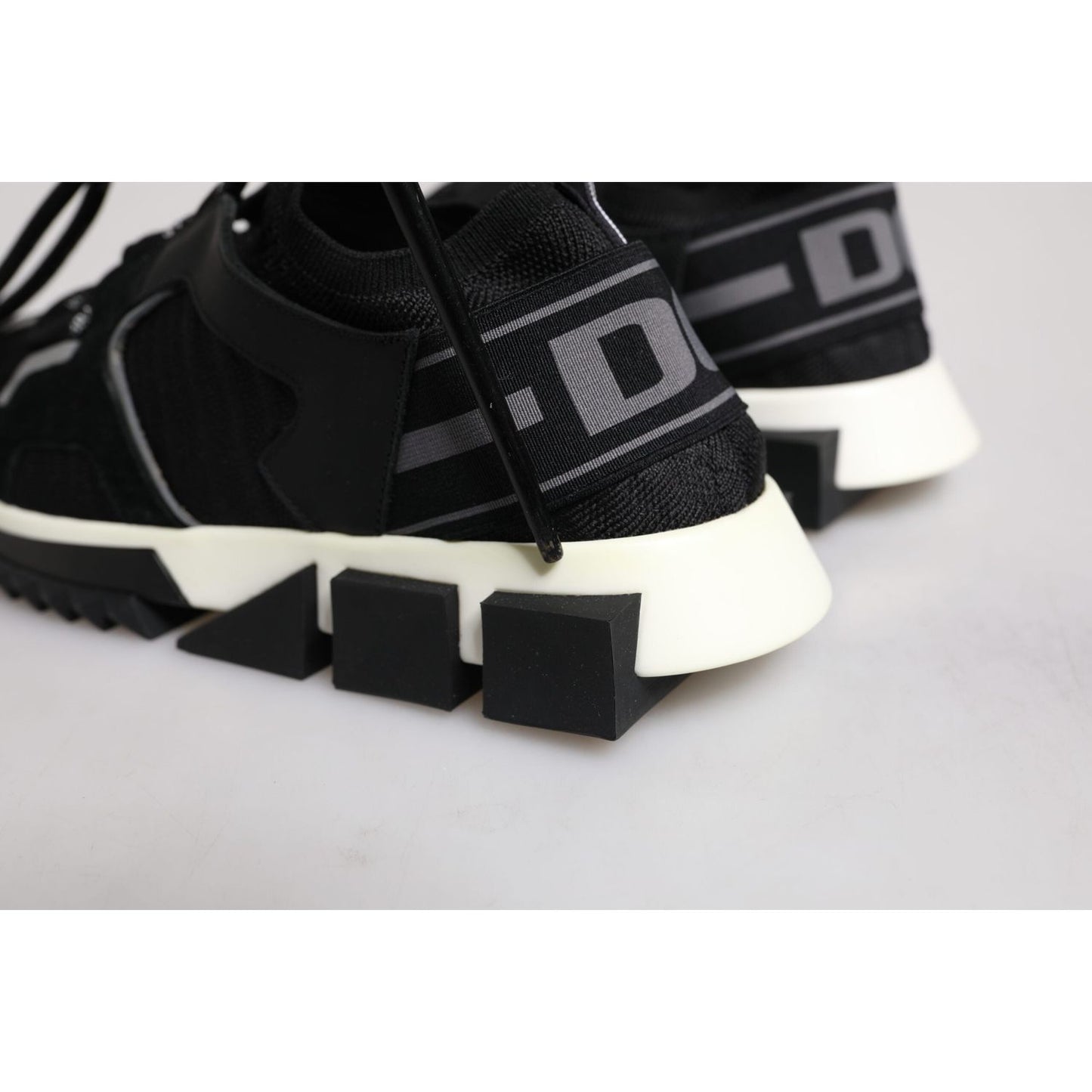 Dolce & Gabbana Black Mesh Sorrento Trekking Sneakers Shoes LA12534-38.5