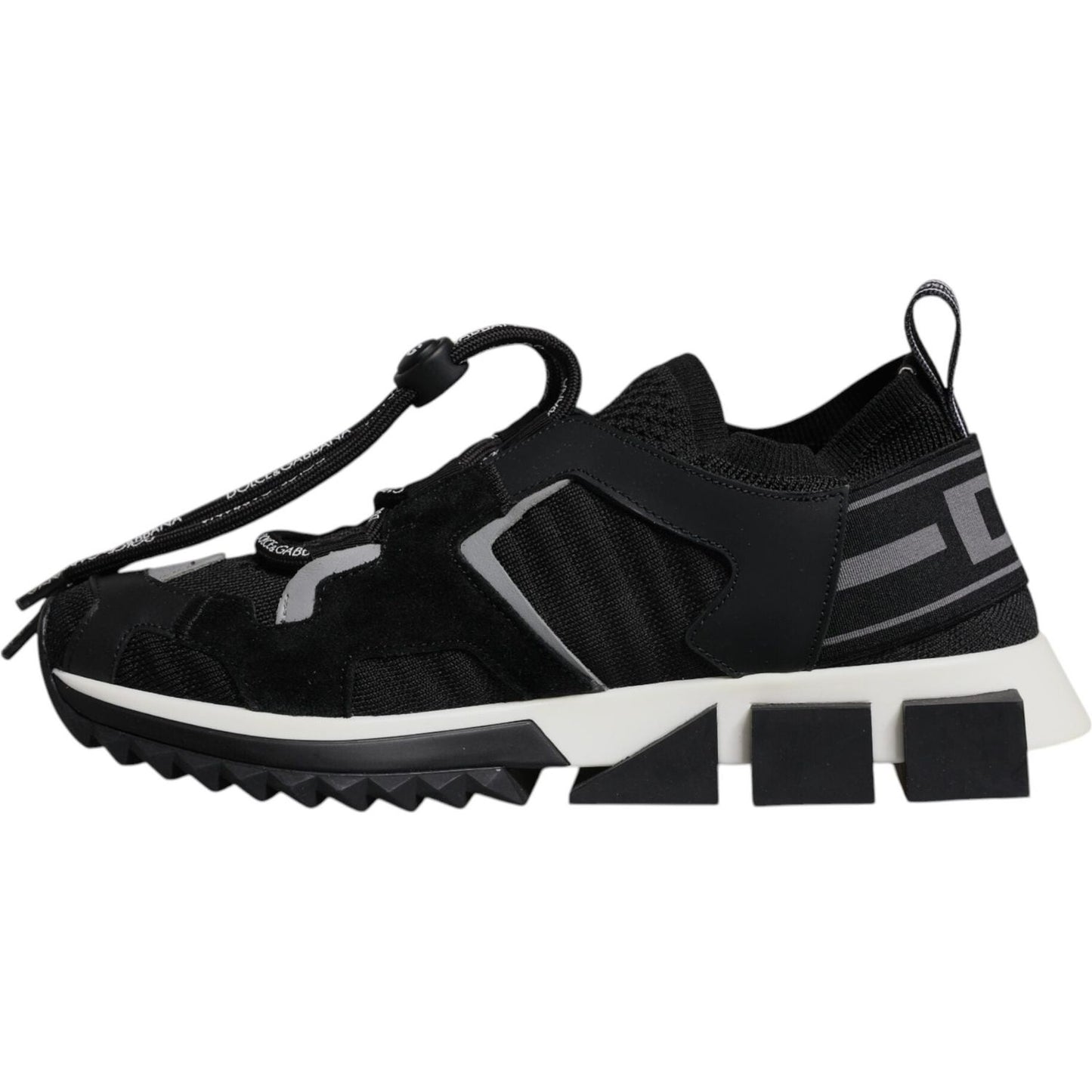 Dolce & Gabbana Black Mesh Sorrento Trekking Sneakers Shoes LA12534-38.5