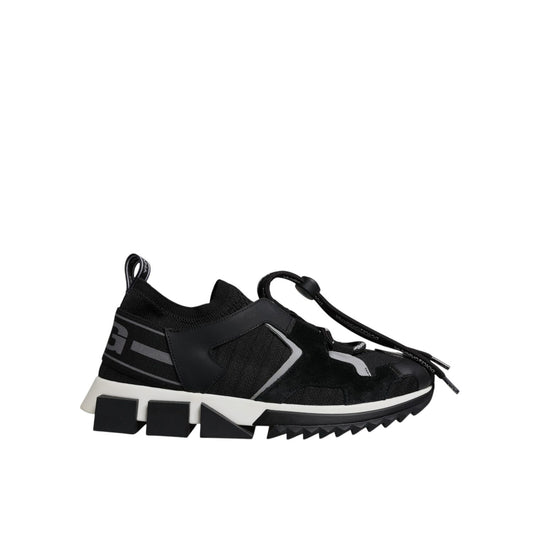 Dolce & Gabbana Black Mesh Sorrento Trekking Sneakers Shoes