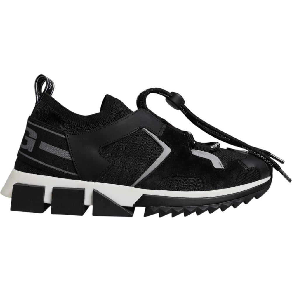 Dolce & Gabbana Black Mesh Sorrento Trekking Sneakers Shoes LA12534-38.5