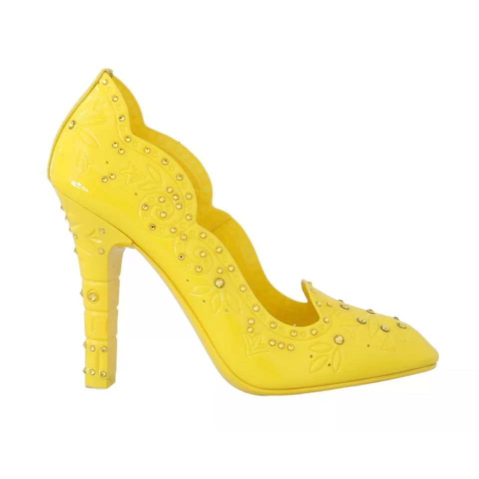 Dolce & Gabbana Yellow Crystal Heels CINDERELLA Shoes