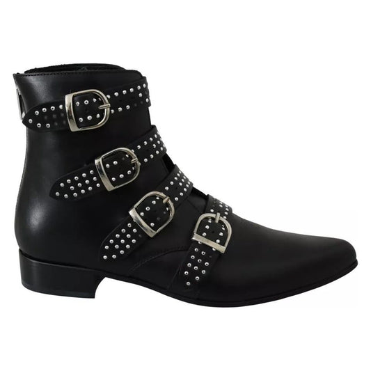 Dondup Black Fashion Buckled Zipper Ankle Boots Shoes LA8385-37
