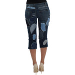 Dolce & Gabbana Chic Blue Patchwork Denim Shorts Dolce & Gabbana Dark Slate Gray