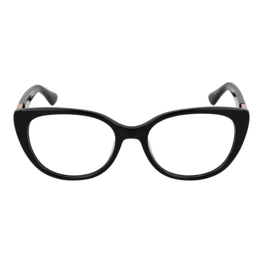Guess Black Women Glasses Frame, full-rim cat eye style with plastic frames and demo lenses, elegant design for fashion-forward women.