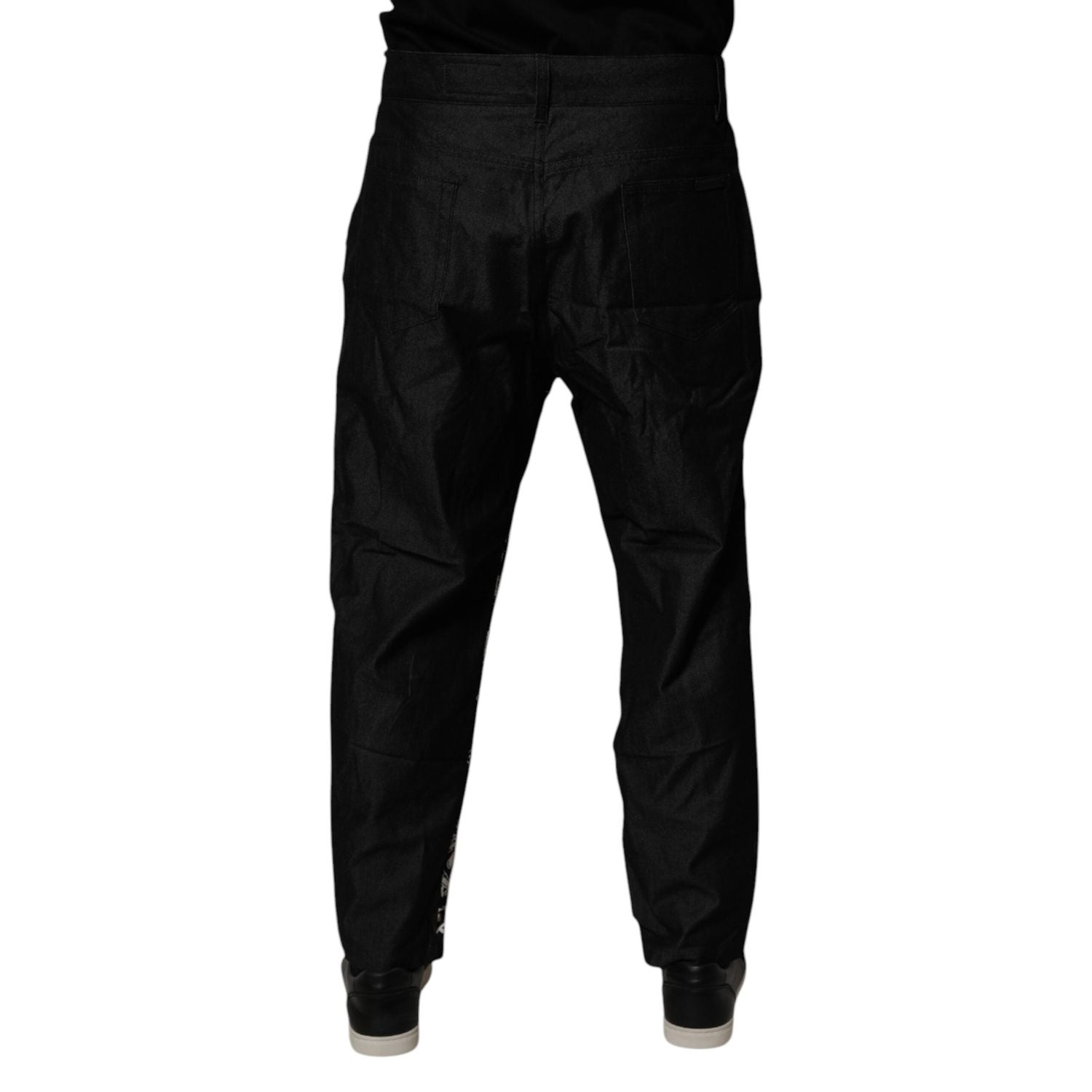 Dolce & Gabbana Black Bandana Cotton Skinny Denim Jeans