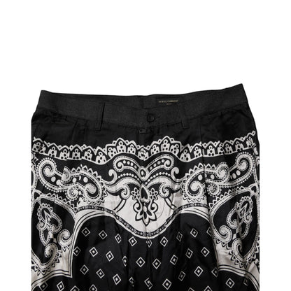 Dolce & Gabbana Black Bandana Cotton Skinny Denim Jeans