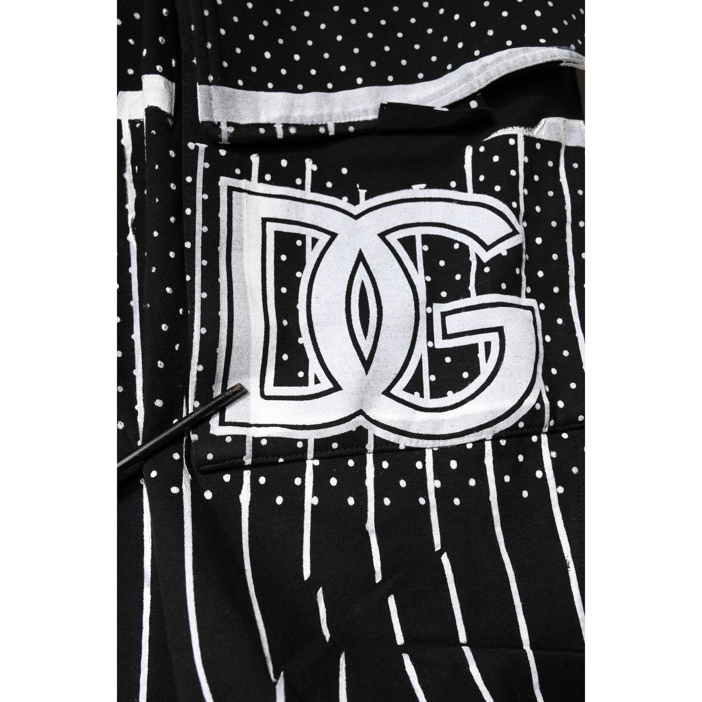 Dolce & Gabbana Black Polka Dot Stripes Cargo Jogger Sweatpants Pants