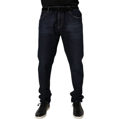 Dolce & Gabbana Dark Blue Cotton Stretch Skinny Denim Jeans