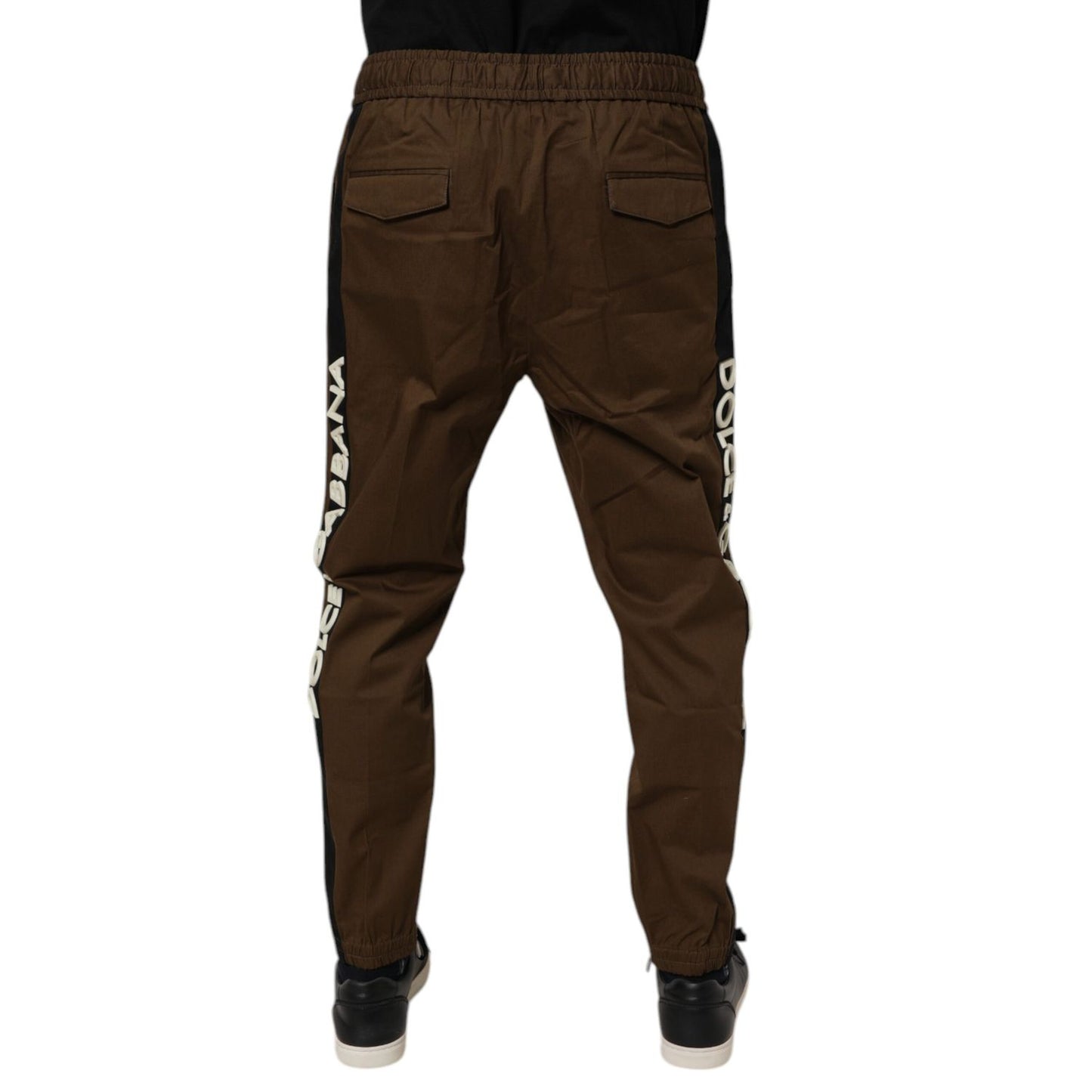 Dolce & Gabbana Brown Cotton Stretch Jogger Sweatpants Pants