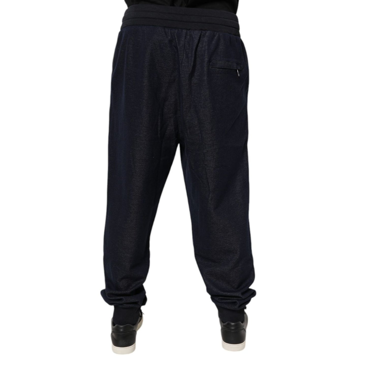 Dolce & Gabbana Black Jacquard Jogger Men Sweatpants Pants