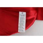 Dolce & Gabbana Red Silk Crystal-Embellished High Waist Shorts Dolce & Gabbana Gray