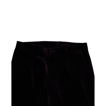 Dolce & Gabbana Violet Velvet Cotton Men Dress Formal Pants