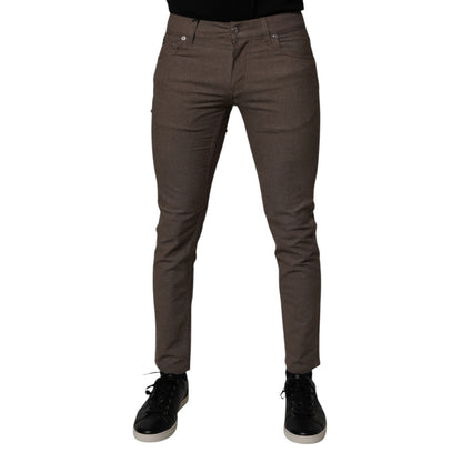 Dolce & Gabbana Brown Cotton Stretch Chino Pants