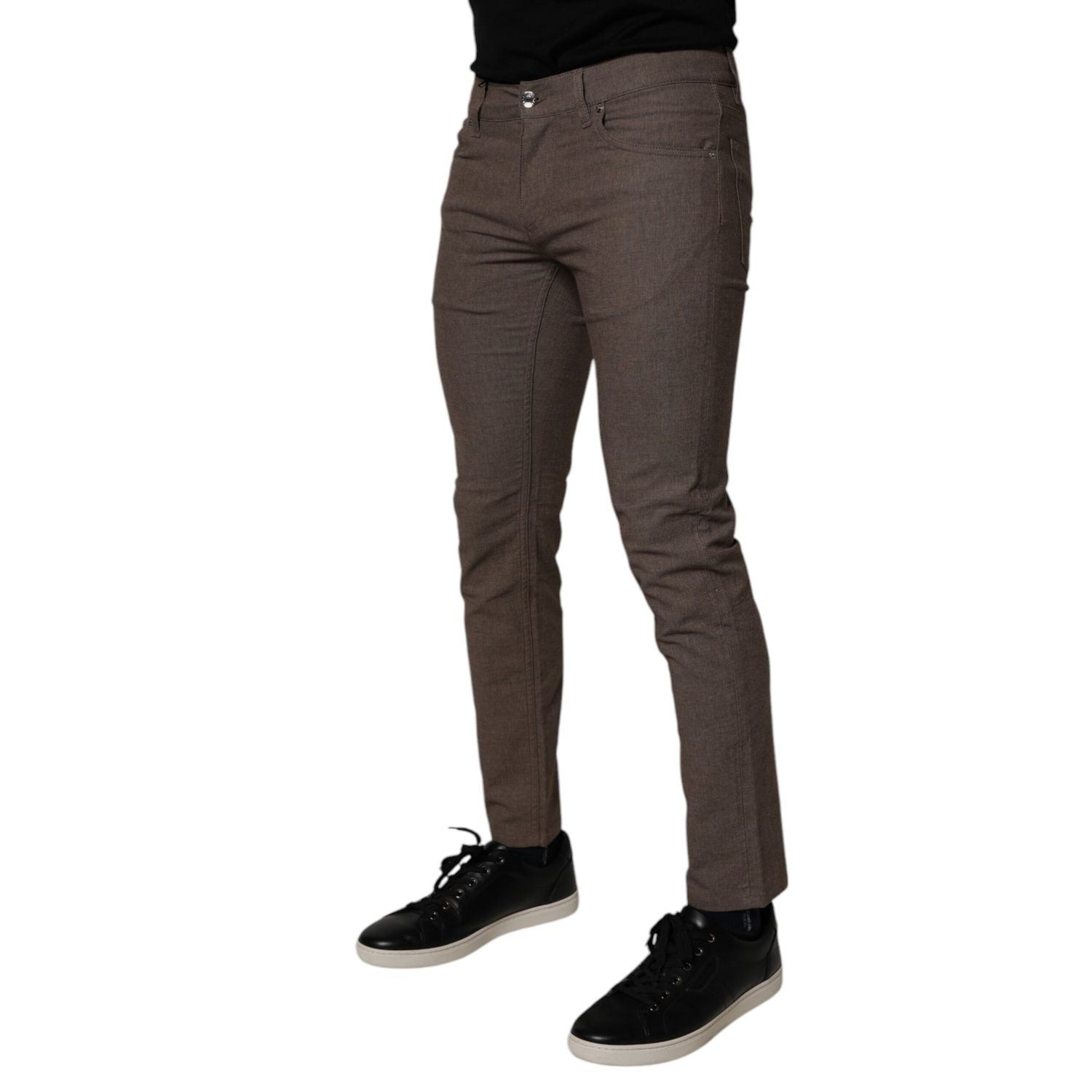 Dolce & Gabbana Brown Cotton Stretch Chino Pants