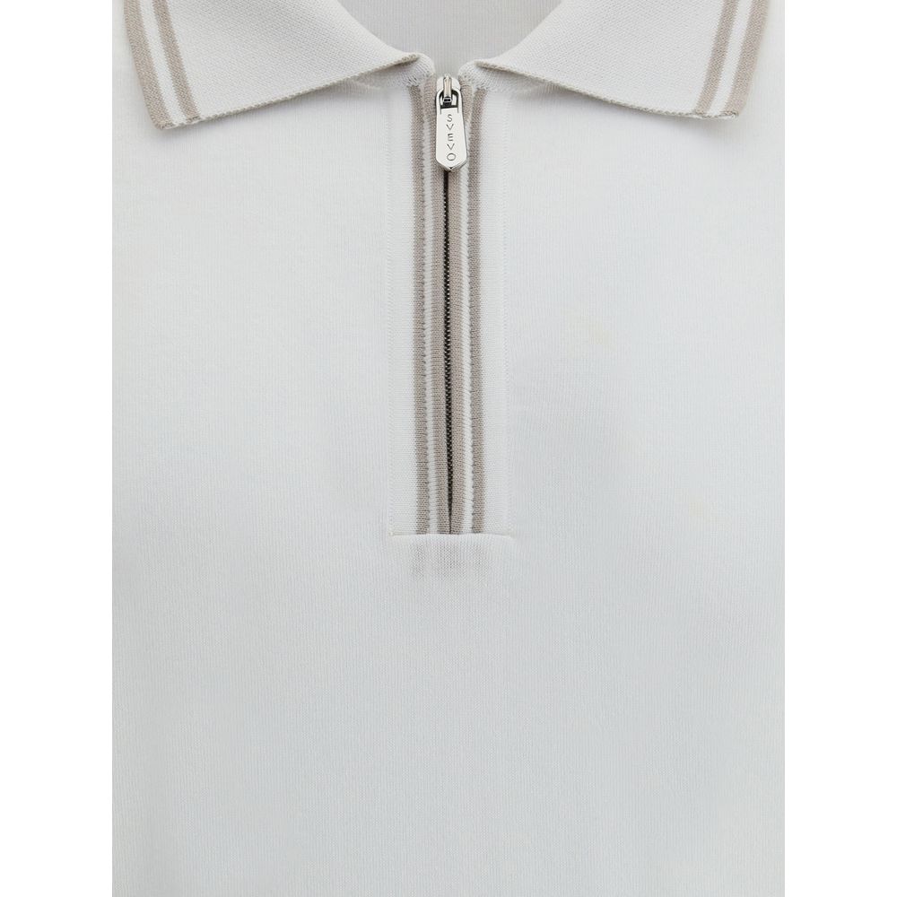 Svevo White Cotton Polo Shirt