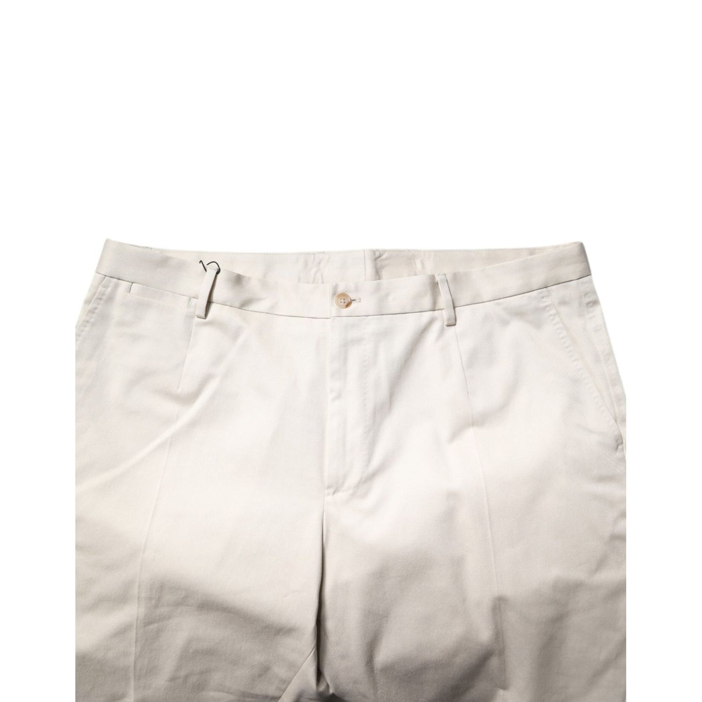 Dolce & Gabbana Beige Cotton Stretch Mid Waist Bermuda Shorts