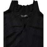 Dolce & Gabbana Black Heraldic Silk Buttoned Pullover Sweater 405693367669-48