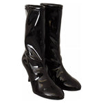 Stuart Weitzman Black Patent Leather High Heels Boots Shoes LA9472-37