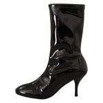 Stuart Weitzman Black Patent Leather High Heels Boots Shoes LA9472-37