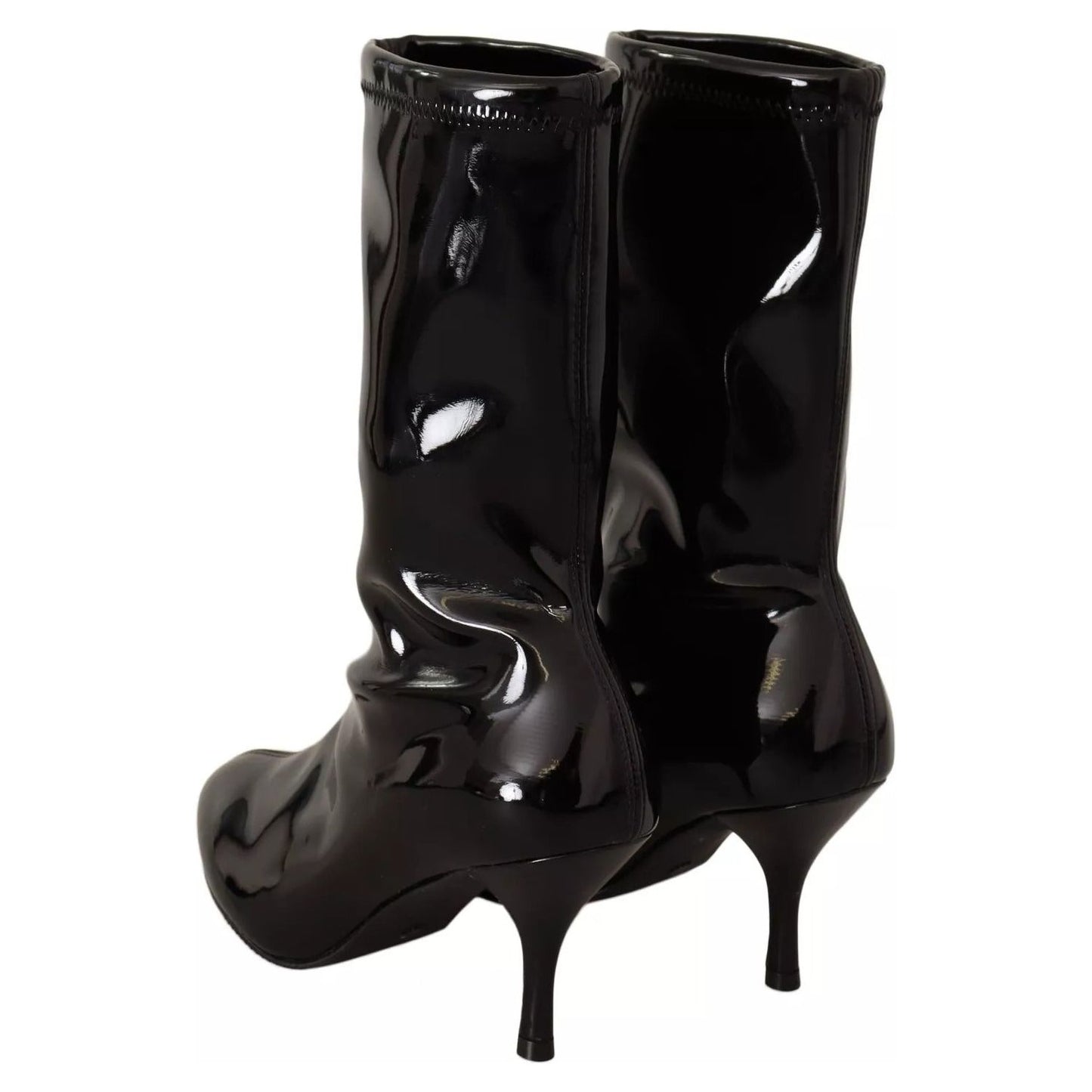 Stuart Weitzman Black Patent Leather High Heels Boots Shoes LA9472-37