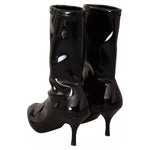 Stuart Weitzman Black Patent Leather High Heels Boots Shoes LA9472-37