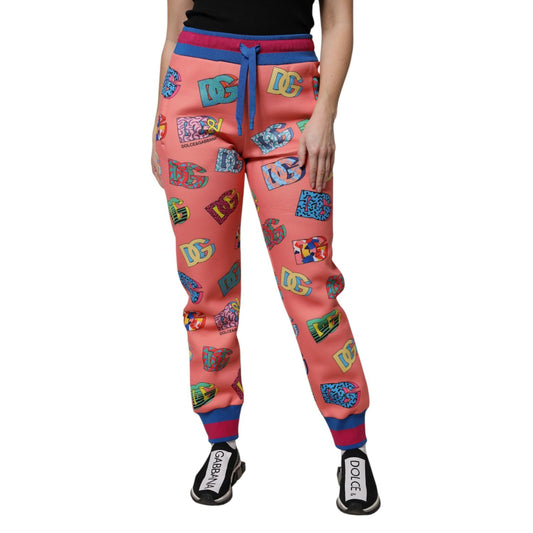 Dolce & Gabbana Pink Logo Monogram Jogger Sweatpants Pants