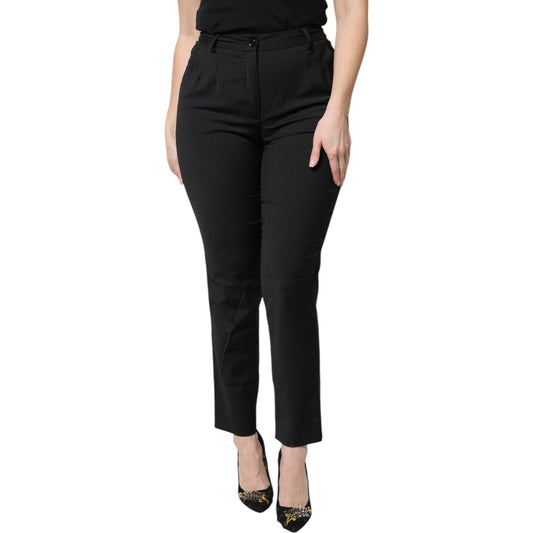 Dolce & Gabbana Black Polyester High Waist Slim Pants PAN75991-40